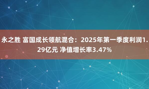 永之胜 富国成长领航混合：2025年第一季度利润1.29亿元 净值增长率3.47%